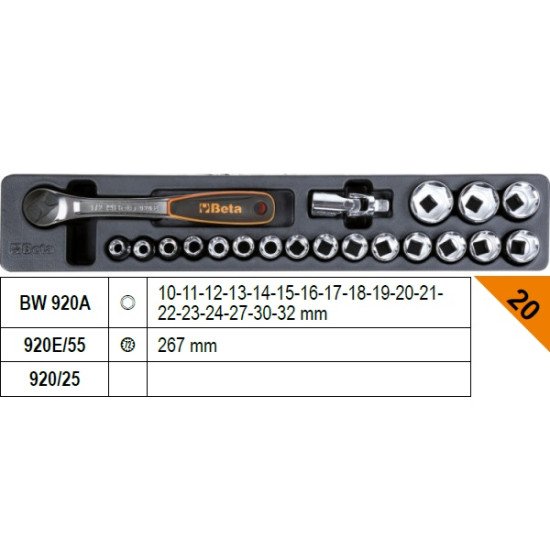 КОД:021206921 / BW 2120L-E/T91 - Куфар метален с 91 бр. инструменти на 1/2" за обща употреба / BW 2120L-E/T91 от Beta категория Куфари, чанти и кутии за инструменти Beta от Beta-Tools.bg