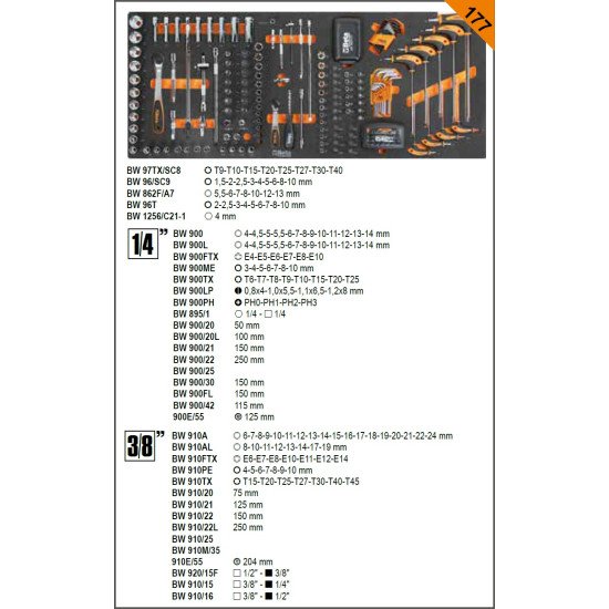 КОД:024006383 / BW 2400 RSC24AXXL-A - Количка за инструменти с 8 чекмеджета + ATS и комплект от 1061 бр. инструменти / BW 2400 RSC24AXXL-A от Beta категория Колички и шкафове за инструменти от Beta-Tools.bg