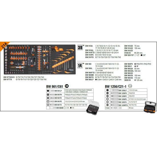 КОД:024006364 / BW 2400S XL9/E-XXL-O - Количка за инструменти с 9 чекмеджета + ATS, с комплект от 716 бр. инструменти / BW 2400S XL9/E-XXL-O от Beta категория Колички и шкафове за инструменти от Beta-Tools.bg