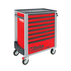 BW 2400S R8/E-L - Количка за инструменти с 8 чекмеджета, с комплект от 398 бр. инструменти, червена