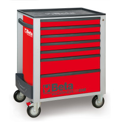 BW 2400S R7/E-M - Количка за инструменти със 7 чекмеджета, с комплект от 309 бр. инструменти, червена