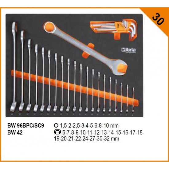 КОД:059456301 / BW 5945/2023 - Комплект от 268 броя инструменти на 1/4", 3/8" и 1/2" за работни кабинети C45PRO / BW 5945E/2023 от Beta категория Вложки и аксесоари, 1/4" от Beta-Tools.bg