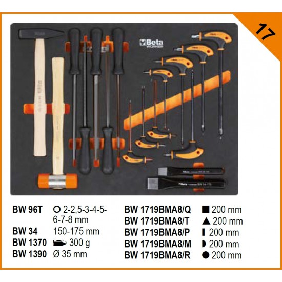 КОД:059456301 / BW 5945/2023 - Комплект от 268 броя инструменти на 1/4", 3/8" и 1/2" за работни кабинети C45PRO / BW 5945E/2023 от Beta категория Вложки и аксесоари, 1/4" от Beta-Tools.bg