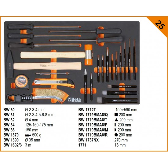КОД:024006241 / BW 2400S O8/E-L - Количка за инструменти с 8 чекмеджета, с комплект от 398 бр. инструменти, оранжева / BW 2400S O8/E-L от Beta категория Колички и шкафове за инструменти от Beta-Tools.bg
