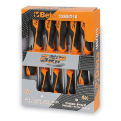1263/D10 - К-т от 10 бр. отвертки BetaGRIP, прави и кръстати