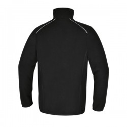 7636N - Пуловер от полар с къс цип, черен