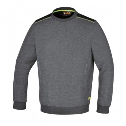 7642G - Пуловер с кръгло деколте, сив меланж