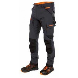7650 - Работен панталон Top Line от стреч материя със Slim Fit кройка и много джобове, сив