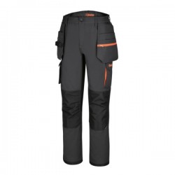 7819G - Работен панталон с махащи се допълнителни джобове, сив