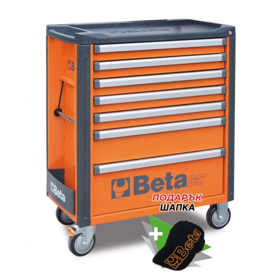 КОД:037000071 / C37/7-O - Количка за инструменти със 7 чекмеджета, оранжева / C37/7-O от Beta категория Колички за инструменти от Beta-Tools.bg