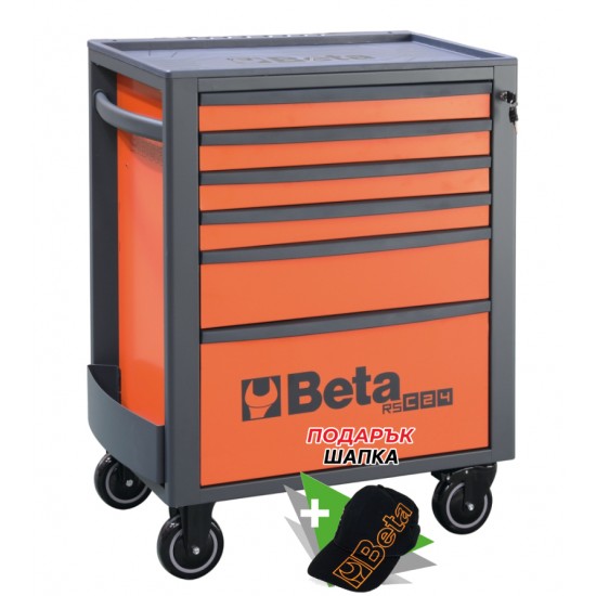 КОД:024004060 / RSC24/6-FO - Количка за инструменти с 6 чекмеджета, изцяло оранжева / RSC24/6-FO от Beta категория Колички и шкафове за инструменти от Beta-Tools.bg