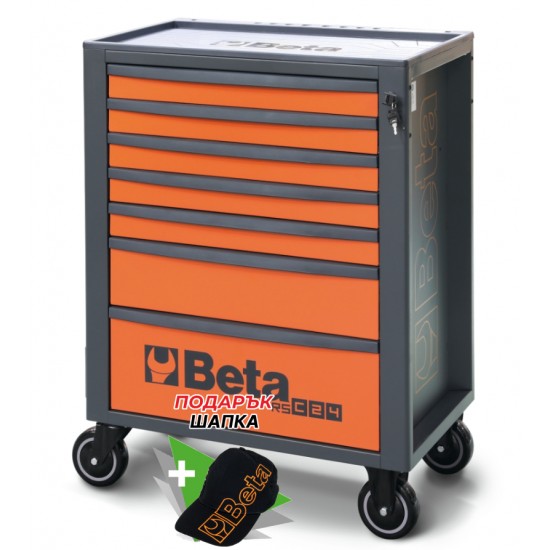 КОД:024004071 / RSC24/7-O - Количка за инструменти със 7 чекмеджета, оранжева-антрацит / RSC24/7-O от Beta категория Колички и шкафове за инструменти от Beta-Tools.bg