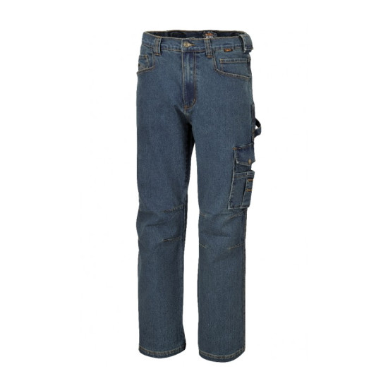 КОД:075250048 / 7525 S - Джинси работни от еластичен дънков плат, 68% памучен дънков плат, 29% полиестер, 3% еластична тъкан, 10 унции, допълнителна light stone-washed обработка на плата (СПРЕНИ ОТ ПРОИЗВОДСТВО) / 7525 S от Beta категория Панталони от Bet