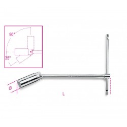 957 16 - Ключ Т-образен с вложка шестостен на шарнир за запалителни свещи 5/8 L=275мм