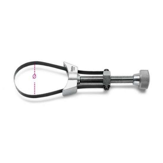 1491 - Ключ с метална лента и регулируема с винт дръжка за маслени филтри Ø65-110мм