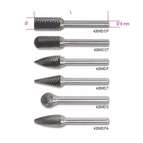 426 MD/CT8 - Пила ротационна с цилиндрична обла глава и опашка Ø6мм
