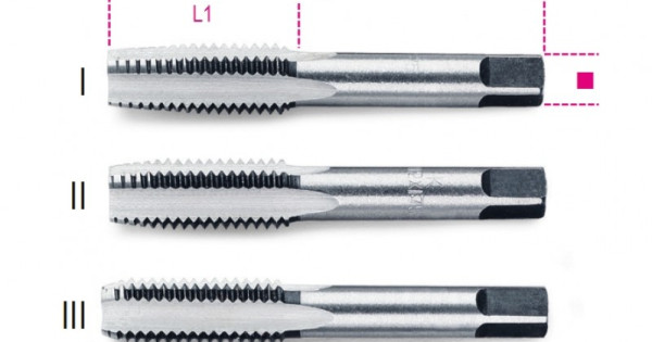 Метчици ръчни к-т (3 бр) от хромирана стомана Beta-Tools.bg