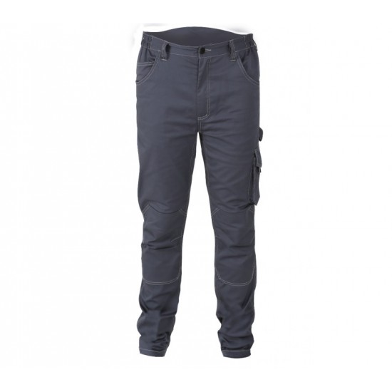 7830 ST/XL - Работен панталон от стреч, тясна кройка, T/C плат, 250 g/m2, сив