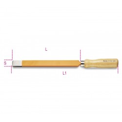 1717 C150 - Шабър плосък 18мм с дървена дръжка