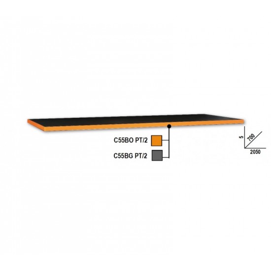 C55BO PT/2 - Работен плот, дълъг, оранжев