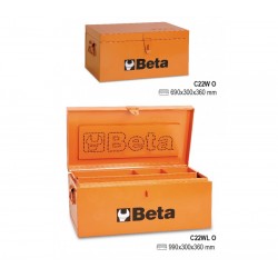 C22 W-O - Сандък метален оранжев празен (690x300x360мм) за инструменти, с облицовка за предпазване на инструментите