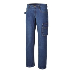 7528 - Работен панталон от дънков плат със Slim Fit кройка