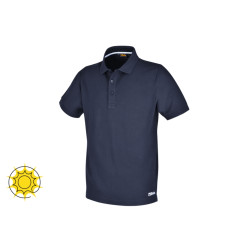 7552BL - Тениска тип Polo Shirt, с три копчета, от памучно пике, 200 g/m2, синя 