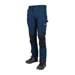 7660B - Работен панталон Top Line, олекотен, от стреч материя със Slim Fit кройка и много джобове, син