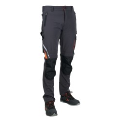 7660G L - Работен панталон Top Line, олекотен, от стреч материя със Slim Fit кройка и много джобове, сив
