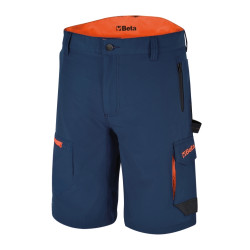 7661B - Работни бермуди стреч, олекотени, Slim fit кройка, сини 