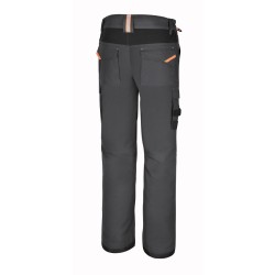 7818G - Работен панталон от стреч материя с много джобове, сив