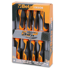 1263/D8 - К-т от 8 бр. отвертки BetaGRIP, прави и кръстати