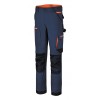 7650B - Работен панталон Top Line от стреч материя със Slim Fit кройка и много джобове, син