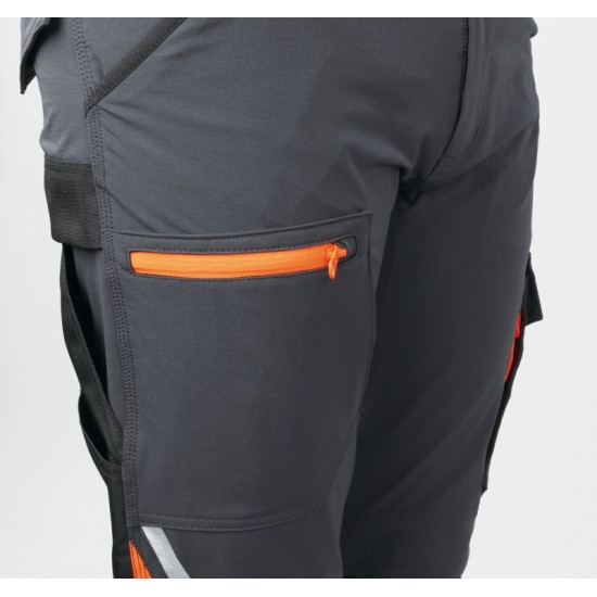 КОД:076500002 / 7650 M - Работен панталон Top Line от стреч материя със Slim Fit кройка и много джобове, сив / 7650 M от Beta категория Работни панталони от Beta-Tools.bg
