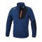 7654B S - Еластичен пуловер от полар, с къс цип, син