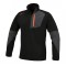 7654N XXL - Еластичен пуловер от полар, с къс цип, черен