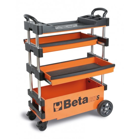 КОД:027000201 / C27S-O - Сгъваема количка за инструменти за работа на открито, индустриално приложение, оранжева / C27S-O от Beta категория Колички и шкафове за инструменти от Beta-Tools.bg