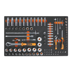 M100 - Комплект от 98 броя инструменти на 1/4" и 1/2" в мека тава
