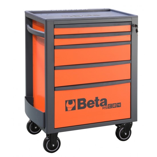 КОД:024004050 / RSC24/5-FO - Количка за инструменти с 5 чекмеджета, изцяло оранжева / RSC24/5-FO от Beta категория Колички и шкафове за инструменти от Beta-Tools.bg