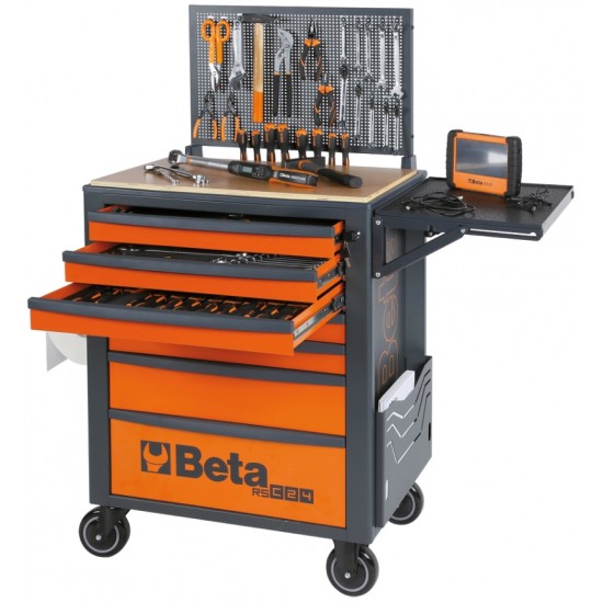 КОД:024004070 / RSC24/7-FO - Количка за инструменти със 7 чекмеджета, изцяло оранжева / RSC24/7-FO от Beta категория Колички и шкафове за инструменти от Beta-Tools.bg